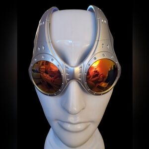 Oakley Over the Top Sunglasses Silver Frame Orange Iridium Lenses